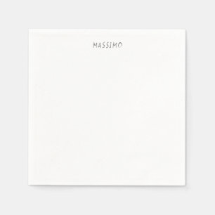 Serviette En Papier Nom propre exclusif personnel classique noir et bl
