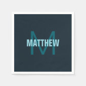 Serviette En Papier Nom simple en gras personnalisable en monogramme (Devant)