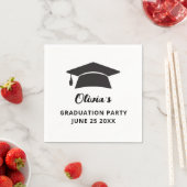 Serviette En Papier Nom simple Grad Casquette Grad Graduation Party (En situation)