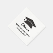 Serviette En Papier Nom simple Grad Casquette Grad Graduation Party (Coin)