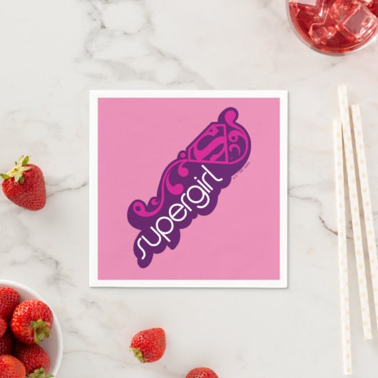 Serviette En Papier Nom Super Supergirl et Bouclier S (En situation)