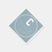 Serviette En Papier Nom unique et Modèle monographique | Dusty Blue (Coin)