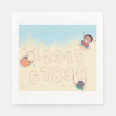 Serviette En Papier Nombre Dans Le Sable (Devant)