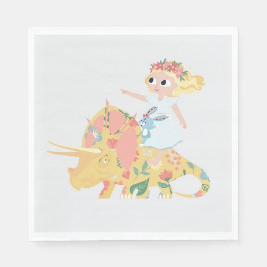 Serviette En Papier Nomi & Brave Ride Triceratops - Cocktail Serviette (Devant)