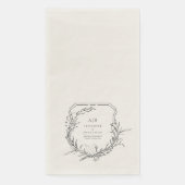 Serviette En Papier noms botaniques classiques monogramme mariage crêt (Devant)
