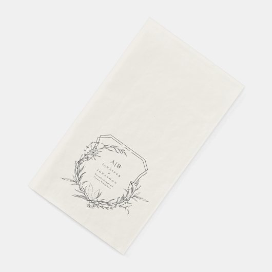 Serviette En Papier noms botaniques classiques monogramme mariage crêt (Coin)