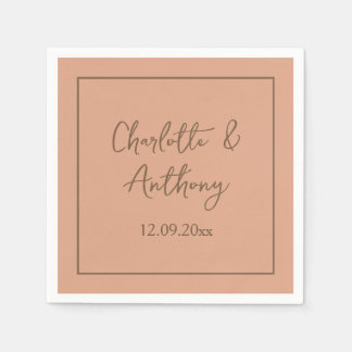 Serviette En Papier Noms de calligraphie créative mariage Date