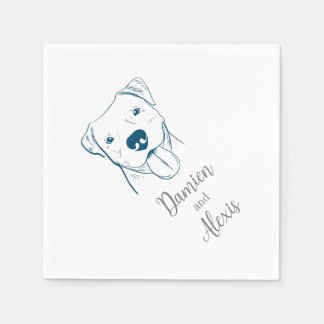 Serviette En Papier Noms de couple Pitbull Mariage Napkins