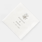 Serviette En Papier Noms de mariage d'automne simples avec glands et p (Coin)