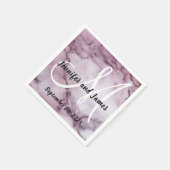 Serviette En Papier Noms de Mariage de marbre violet Faux (Coin)