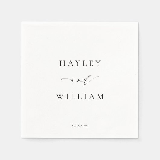 Serviette En Papier Noms de Mariage Ellesmere (Devant)