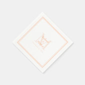 Serviette En Papier Noms de mariage modernes & Date Monogramme Initial (Coin)