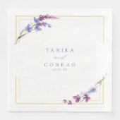 Serviette En Papier Noms de peinture aquarelle de mariage de fleurs sa (Devant)