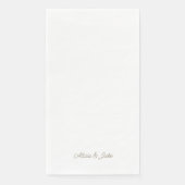 Serviette En Papier Noms de script Gold Mariage personnalisé (Devant)