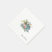 Serviette En Papier Noms de script Mariage d'arrangement de cactus mod (Coin)