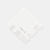 Serviette En Papier Noms De Script Moderne Simple Blanc Codés (Coin)