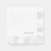 Serviette En Papier Noms De Script Moderne Simple Blanc Codés (Devant)