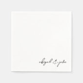 Serviette En Papier Noms de script moderne simple Mariage Napkins (Devant)