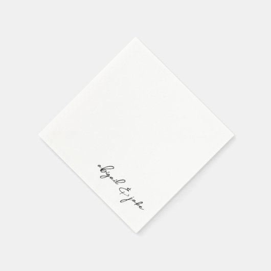 Serviette En Papier Noms de script moderne simple Mariage Napkins (Coin)