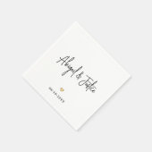 Serviette En Papier Noms de script modernes et Mariage simple Gold Hea (Coin)