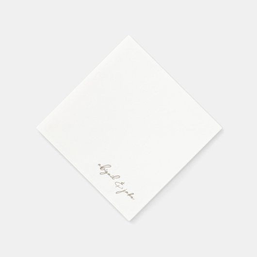 Serviette En Papier Noms de script or moderne simple Mariage Napkins (Coin)