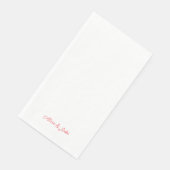 Serviette En Papier Noms de script rouge Mariage personnalisé (Coin)