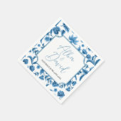 Serviette En Papier Noms des Mariages de serviettes Chintz Bleu & Blan (Coin)
