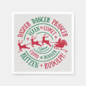 Serviette En Papier Noms des rennes Arrondi Word Art (Devant)