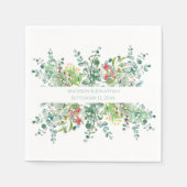 Serviette En Papier Noms d'Eucalyptus Élégants Floraux mariages (Devant)