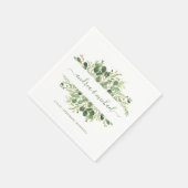 Serviette En Papier Noms du cadre verdoyant du mariage Eucalyptus Vins (Coin)