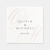 Serviette En Papier Noms et date personnalisés Mariages intemporels (Devant)