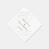 Serviette En Papier Noms et date personnalisés Mariages intemporels (Coin)