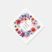 Serviette En Papier Noms floraux créatifs mariages de couple et date (Coin)