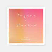 Serviette En Papier Noms Mariage de dégradé minimal monogramme (Devant)