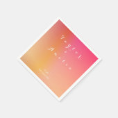 Serviette En Papier Noms Mariage de dégradé minimal monogramme (Coin)