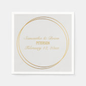 Serviette En Papier Noms mariages avec effet or (Devant)