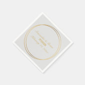 Serviette En Papier Noms mariages avec effet or (Coin)