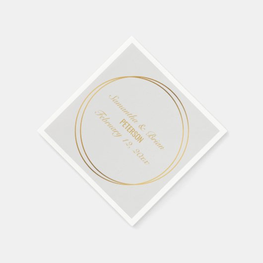 Serviette En Papier Noms mariages avec effet or (Coin)
