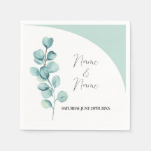 Noms Mariages de serviettes Monnaie Feuille Eucaly