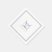 Serviette En Papier Noms Mariages modernes Date Monogramme Périwinkle  (Coin)