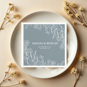 Serviette En Papier Noms personnalisés du Mariage Fleurs de prairie