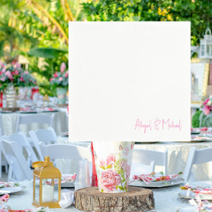 Serviette En Papier Noms personnalisés Hot rose Mariage Cocktail