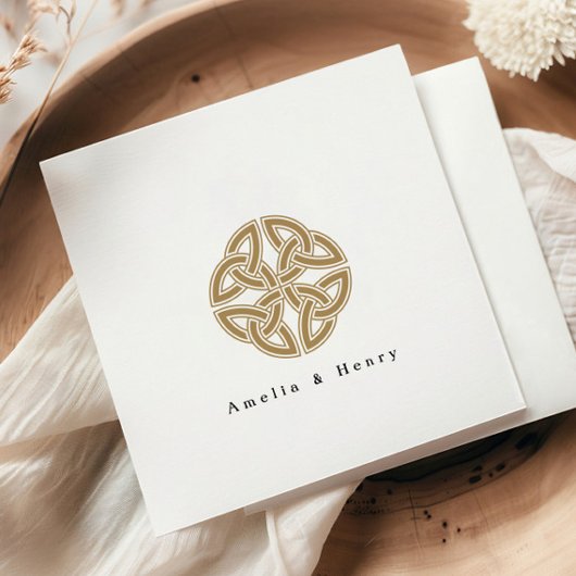 Serviette En Papier Noms personnalisés Irlandais Celtic Knot Gold Mari