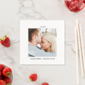 Serviette En Papier Noms photo simples du Fiançailles Mariage (En situation)