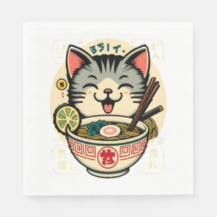 Serviette En Papier Noodle de chat japonais Anime ga Kawaii Chat