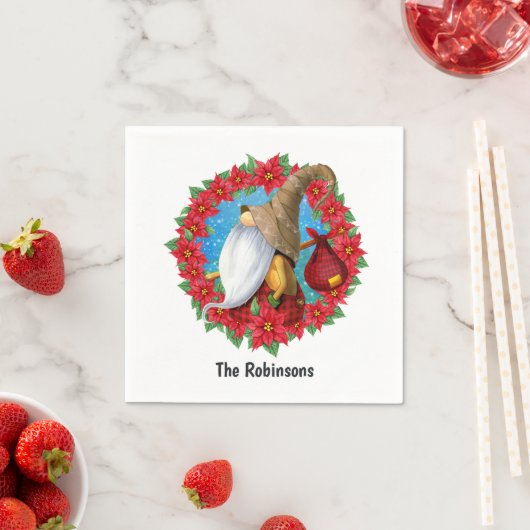 Serviette En Papier Nordic Christmas Gnome (En situation)