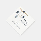 Serviette En Papier Nordique gnome étoiles blanc bleu Noël (Coin)