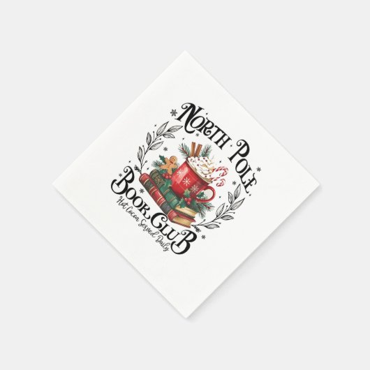 Serviette En Papier North Pôle Book Club Hot Cocoa Noël (Coin)