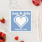 Serviette En Papier Nos Coeurs 8 bits dans les serviettes Periwinkle (En situation)