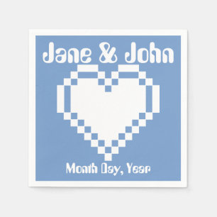 Serviette En Papier Nos Coeurs 8 bits dans les serviettes Periwinkle